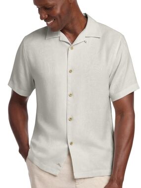 Tommy Bahama Short-Sleeve Camp Shirt in Yellow